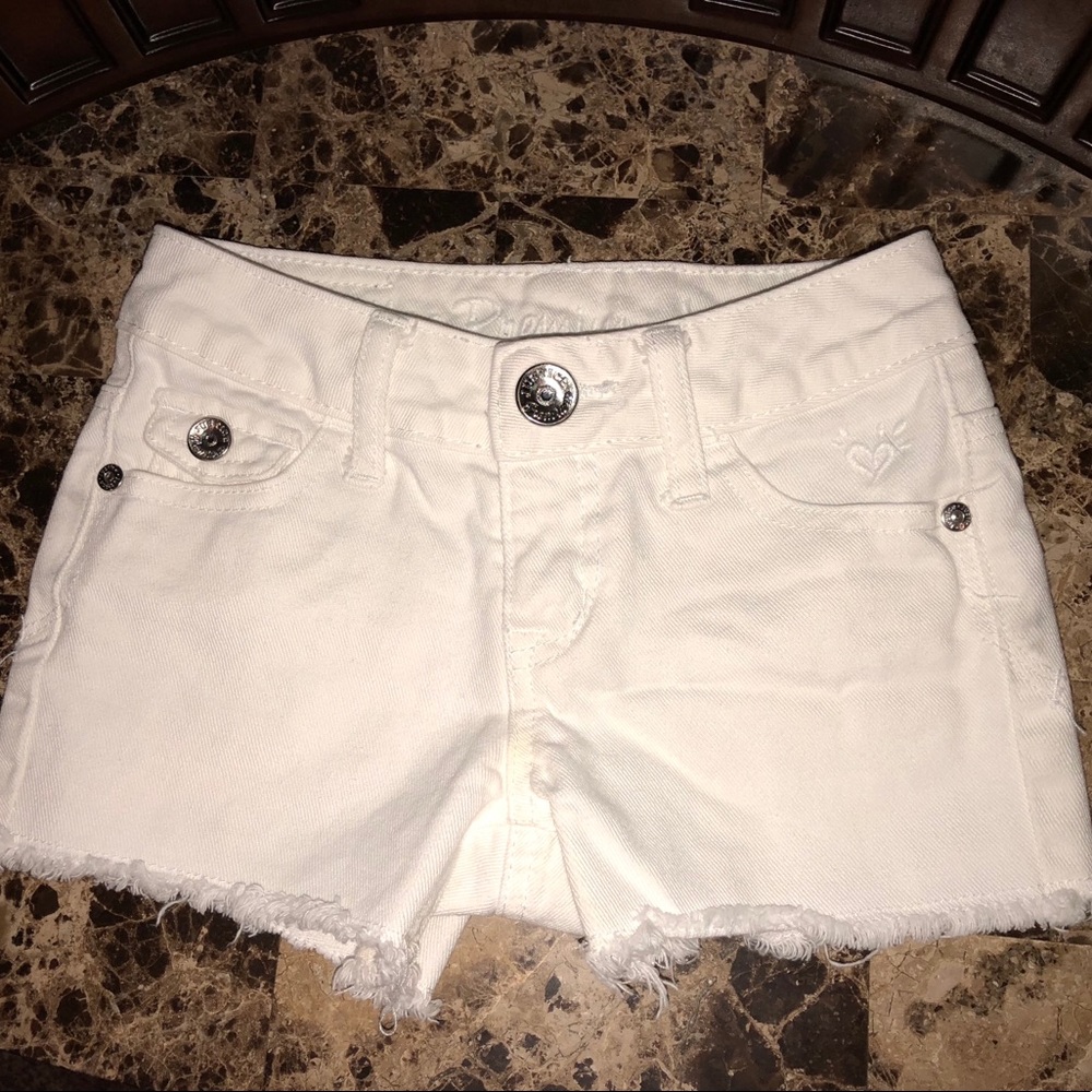 Justice jean/denim shorts girls size 5.